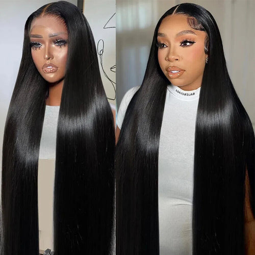 Long Straight Human Hair Lace Front Wig
