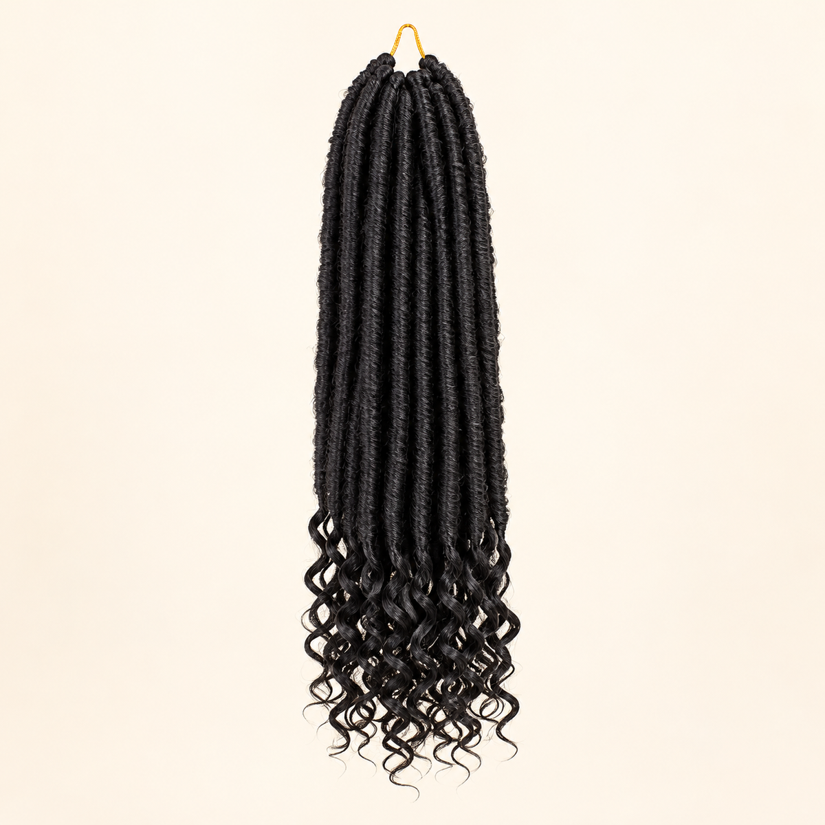 Goddess faux loc crochet extensions, natural black 1B, 16 inch