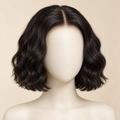 360 Lace Front Wig — 8 inch natural black loose deep wave — AI-generated length visualization