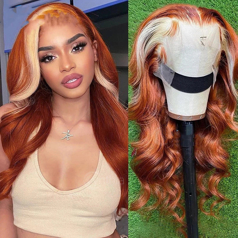 Body Wave Lace Front Human Hair Wig – 350 Copper Highlights, photo 1