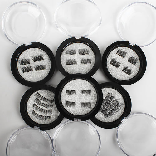 3D magnet false eyelashes pure manual single magnet double magnet can be customized magnetic eyelashes free magnetic eyelash fast delivery