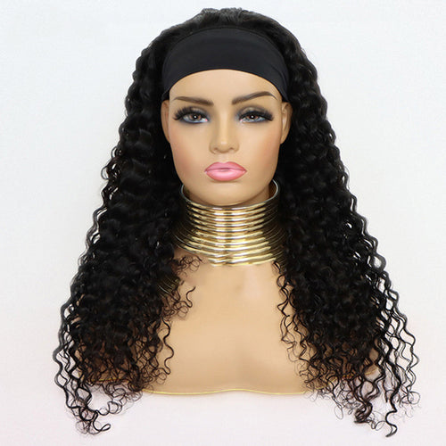 Water Wave Headband Human Hair Wig