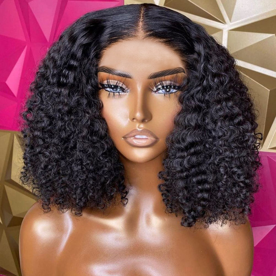 Jerry Curly Short Bob Human Hair Lace Wig, color 8inches150, photo 1