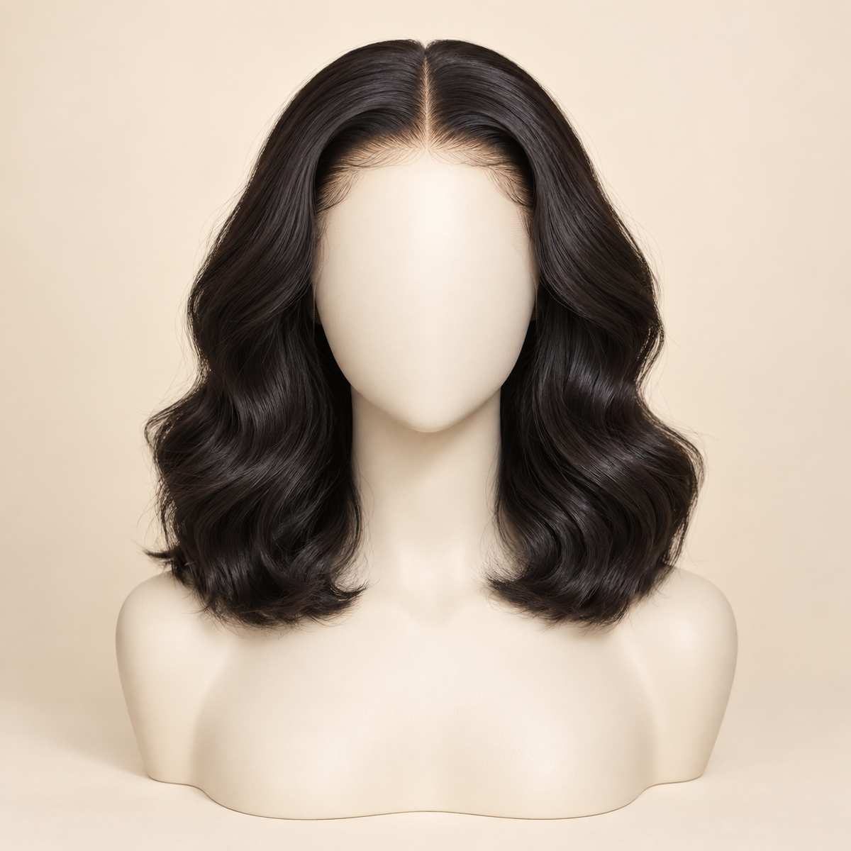 Body Wave human hair wig, 13x4 lace, 12 inch, variant view, AI-generated visualization
