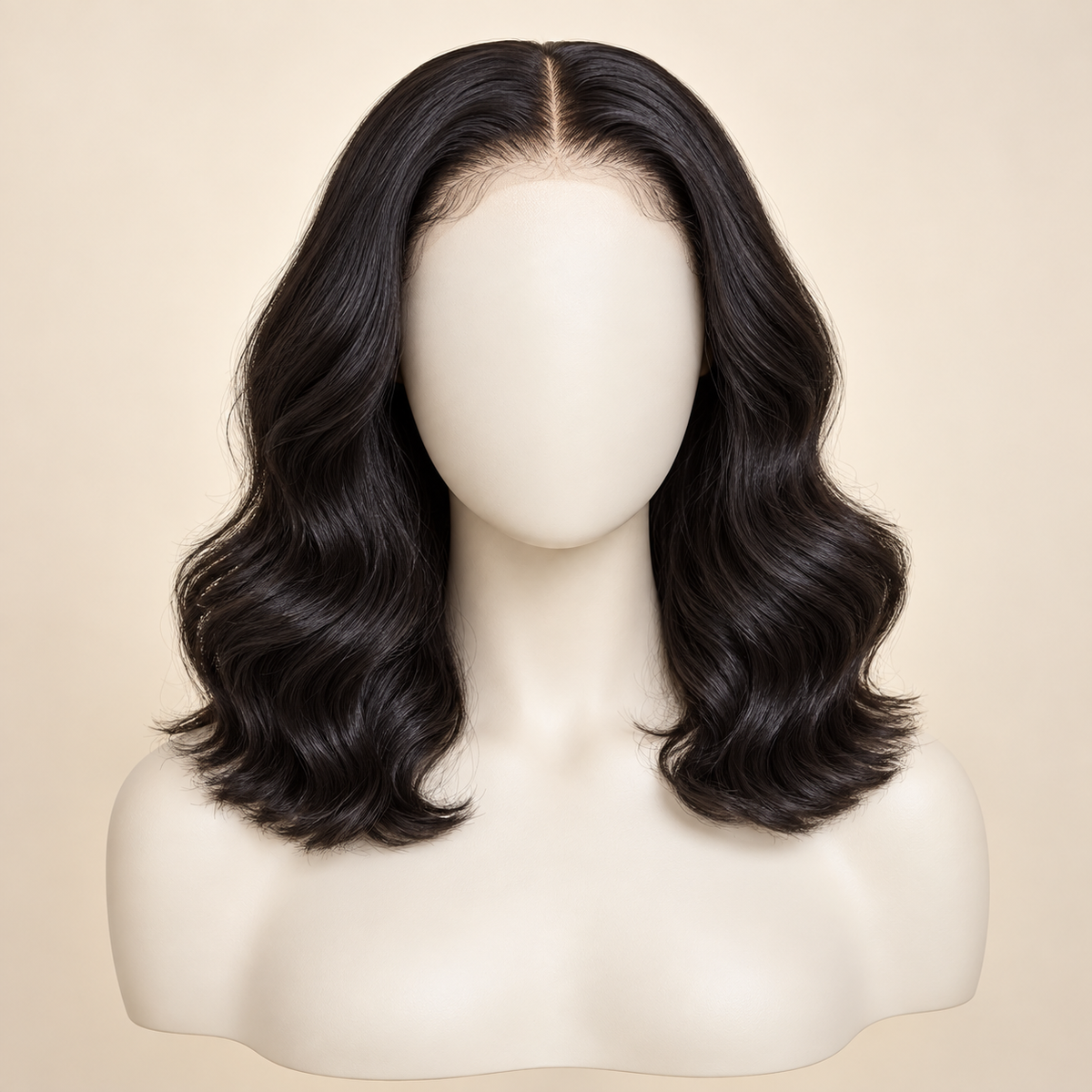 Body Wave human hair wig, 13x4 lace, 14 inch, variant view, AI-generated visualization