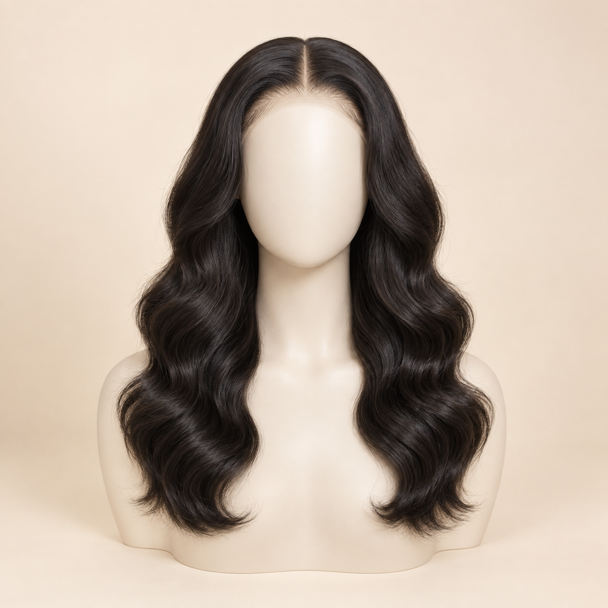 Body Wave human hair wig, 13x4 lace, 16 inch, variant view, AI-generated visualization