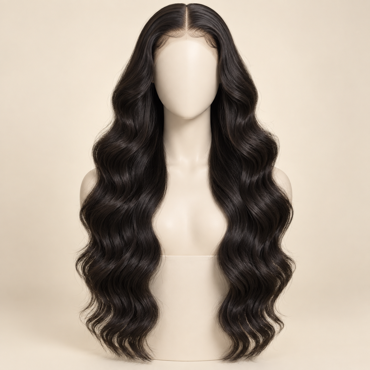 Body Wave human hair wig, 13x4 lace, 24 inch, variant view, AI-generated visualization