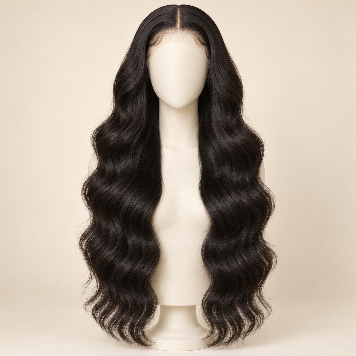 Body Wave human hair wig, 13x4 lace, 28 inch, variant view, AI-generated visualization