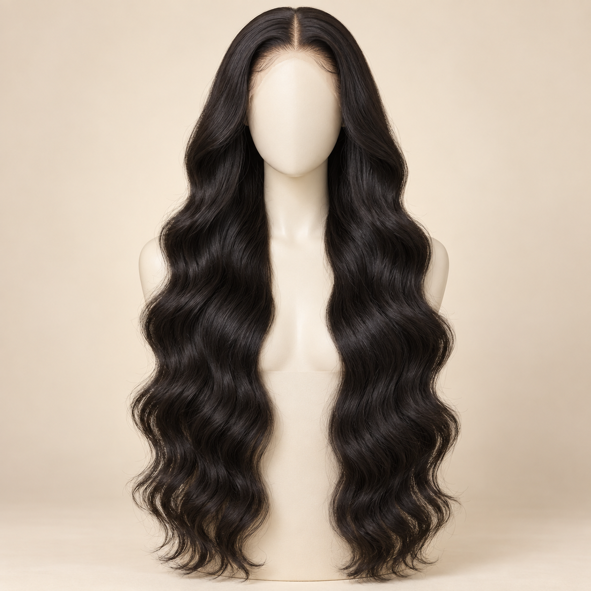 Body Wave human hair wig, 13x4 lace, 30 inch, variant view, AI-generated visualization