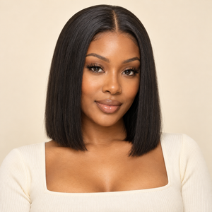 Straight Bob 13x4 Lace Front Human Hair Wig – 8"–14"