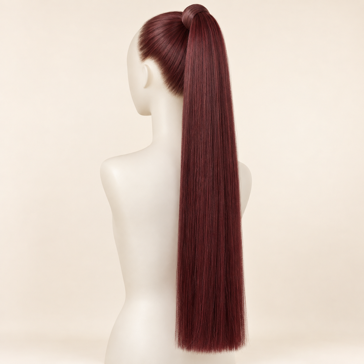 Straight Wrap-Around Ponytail Extension — color 130M — AI-generated color visualization