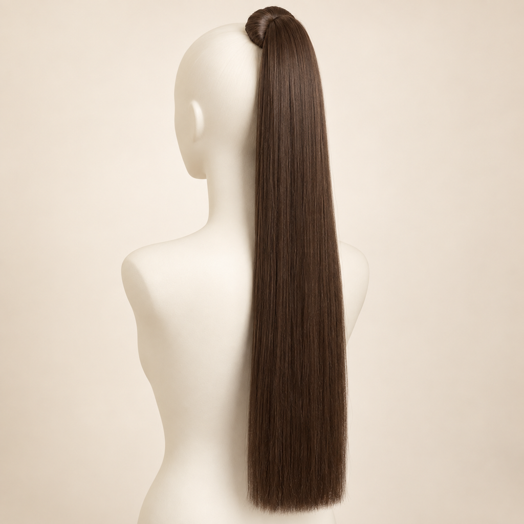 Straight Wrap-Around Ponytail Extension — color 4 — AI-generated color visualization