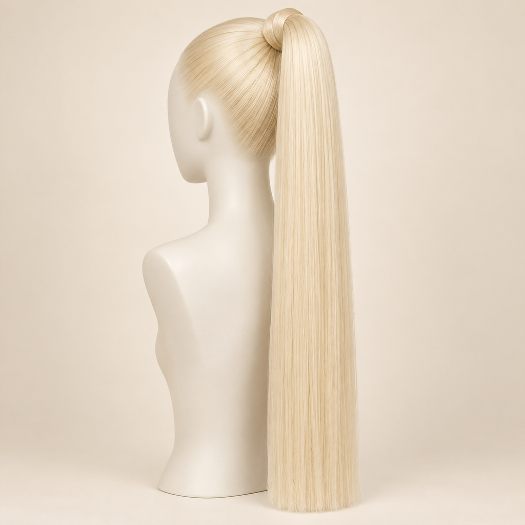 Straight Wrap-Around Ponytail Extension — color 613 — AI-generated color visualization